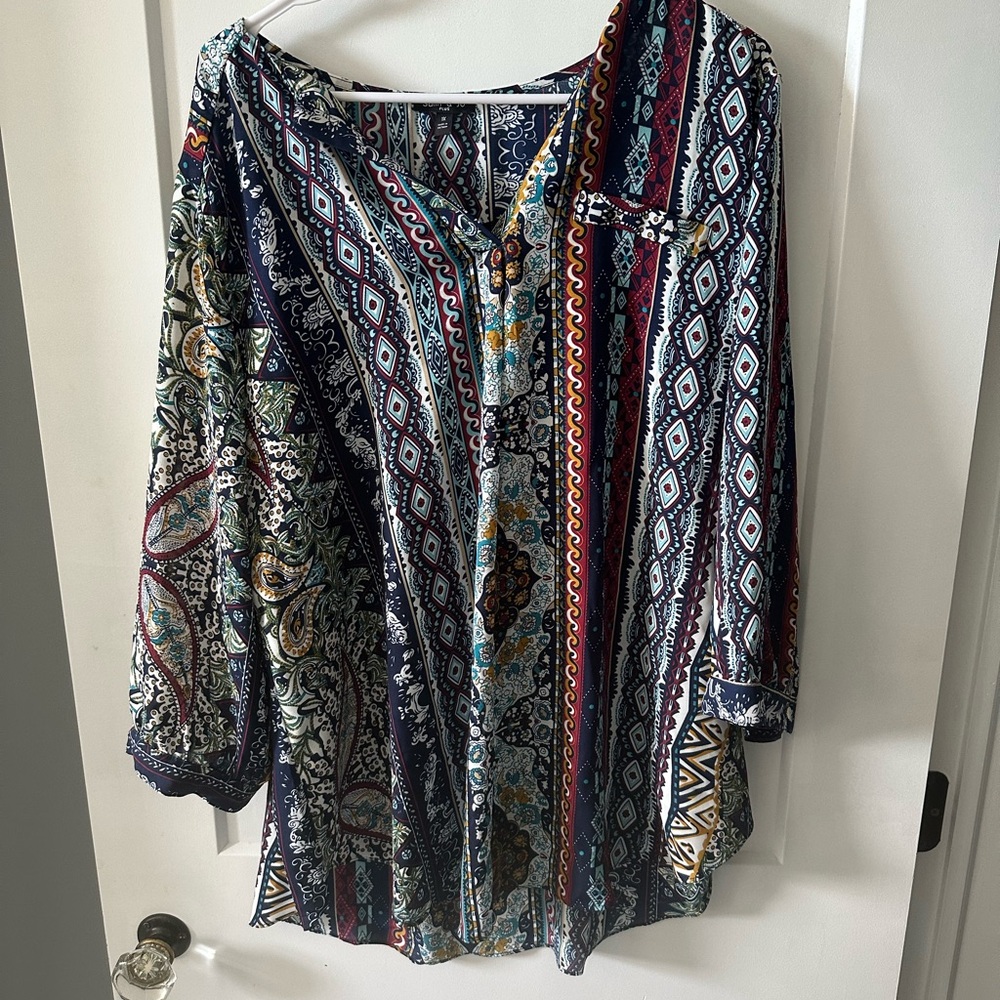 Sami & Jo Vibrant Patterned Tunic Top